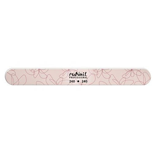 Пилка для натуральных ногтей (розовая, закругленная, 240/240), RU-1592. Runail.