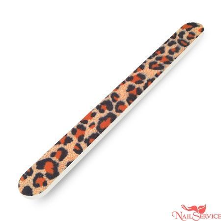 Пилка для натуральных ногтей, прямая, на пластиковой основе, «Леопард», 180/240. Patrisa Nail.