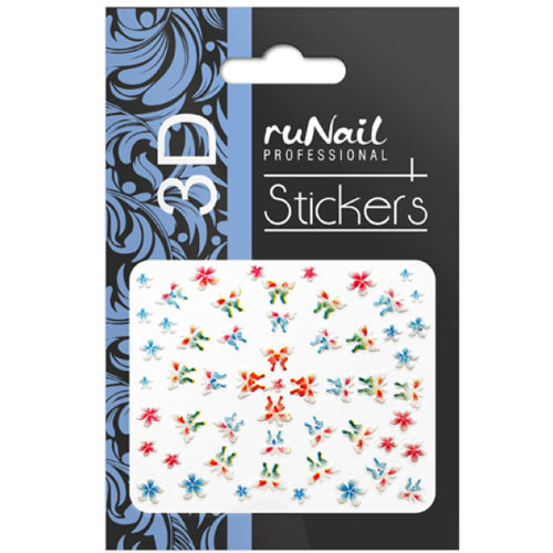 Наклейки для дизайна ногтей 3D (цветы) №1718. Runail. купить в интернет магазине NailService.ru - Москва  