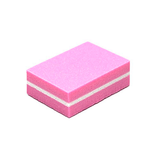 Баф-мини #100/180, квадратный, розовый. Размеры: 35х25х12 мм. Nail Service.
