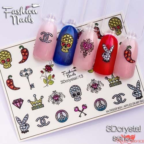 3D Слайдер-дизайн, 3D Cristal 13. Fashion Nails. купить в интернет магазине NailService.ru - Москва  