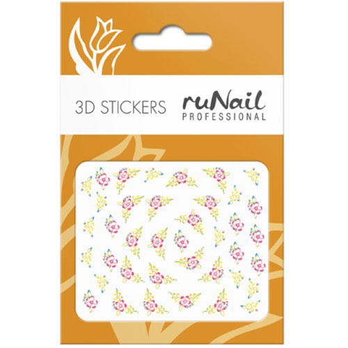 Наклейки для дизайна ногтей 3D (цветы) №1636. Runail. купить в интернет магазине NailService.ru - Москва  
