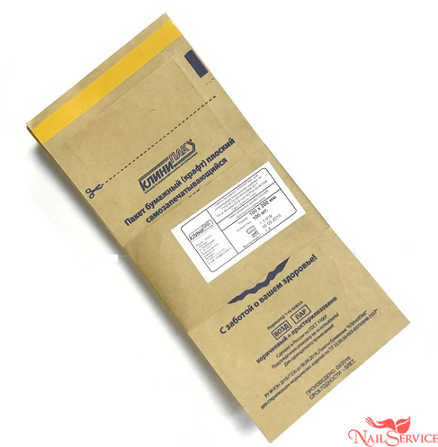 Крафт-пакеты для стерилизации "КлиниПак", (100*200 мм), 100 шт. Nail Service.