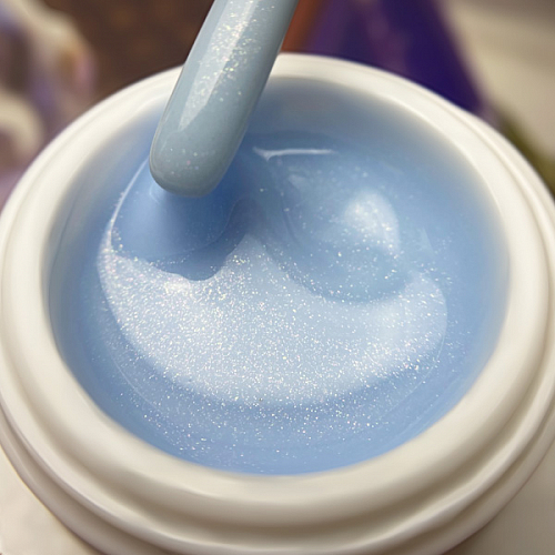 Гель конструирующий15г Pudding gel Blue Небесно-голубой с опаловыми жемчужными частичками купить в интернет магазине NailService.ru - Москва