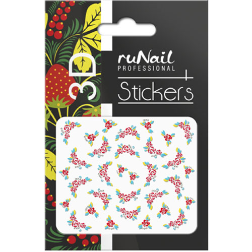 Наклейки для дизайна ногтей 3D (цветы) №1634. Runail. купить в интернет магазине NailService.ru - Москва  