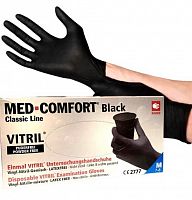 Перчатки Vitril  черные M, 50 пар. Med-Comfort.  купить в интернет магазине NailService.ru - Москва  +7(499)390-19-29