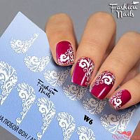 Слайдер-дизайн White 6. Fashion Nails. купить в интернет магазине NailService.ru - Москва  +7(499)390-19-29
