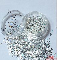 Дизайн для ногтей: конфетти круглые (белое серебро) купить в интернет магазине NailService.ru - Москва  +7(499)390-19-29